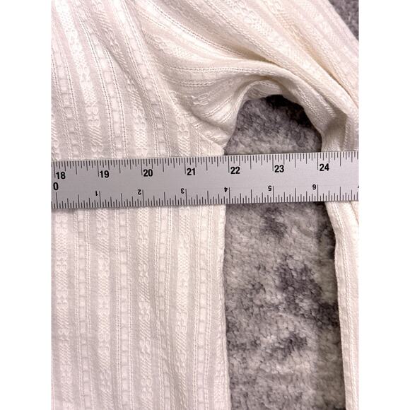 Faherty Top Medium Womens Ivory Organic Cotton Woven Gauze Popover Blouse Shirt - Picture 4 of 9